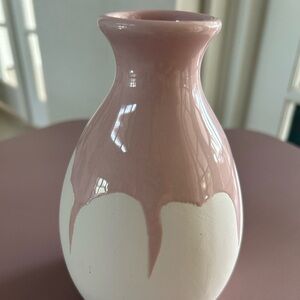Isaac Mizrahi Pink and White Drip Vase